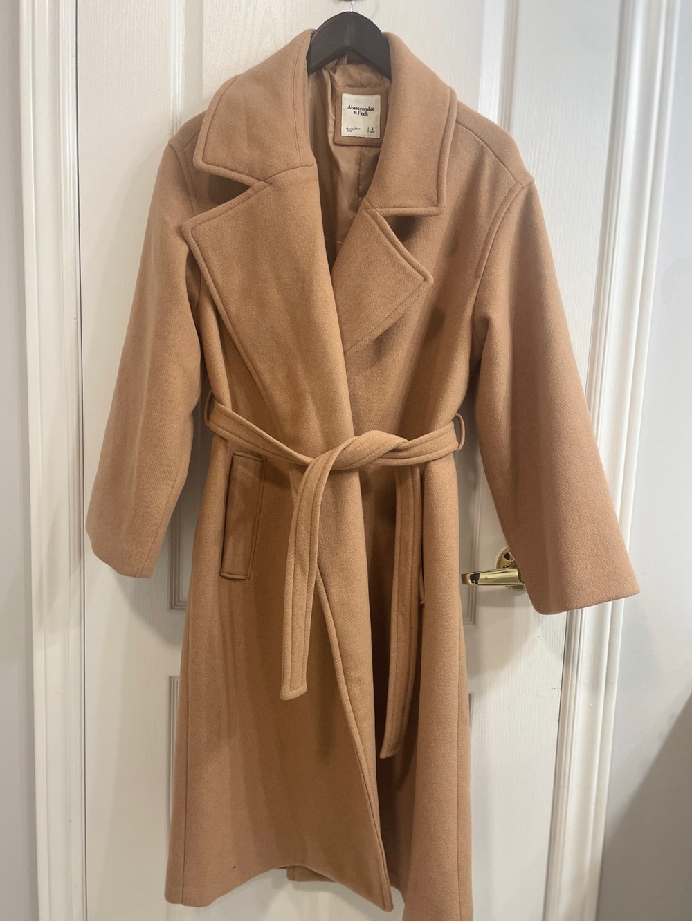 Abercrombie & Fitch Camel Belted Wrap Coat